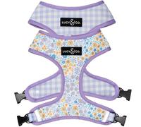 Lucy & Co. Cute Reversible Dog Harness Walking Halter - Best Designer Pet Harnesses for XS - XL Dogs - Padded Adjustable Vest for Easy Walking (X-Large, Among The Wildflowers - Purple Floral)