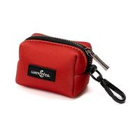 Lucy & Co. Dog Poop Bag Holder - Leak Proof Dispenser with Leash Attachment - Easy Refills - Hygienic Pet Poop Pickup - Bright Red