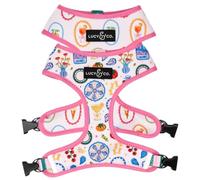 Lucy & Co. Dolce Vita Reversible Dog Harness, Adjustable Comfort Fit with Dual Leash Attachments, Medium