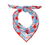 Lucy & Co. Fresh Berries Bandana - Durable Comfortable Dog Bandana - Machine Washable - Designer Puppy Accessory - Large Blue Strawberries