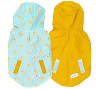 Lucy & Co. Lucky Ducky - Reversible Raincoat for Dogs & Pets - Dog Raincoat - Fashionable and Comfy Water Proof Adjustable Poncho for Canines - Large - Yellow Blue Rubber Duck
