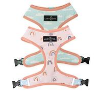 Lucy & Co. Reversible Dog Harness - Water-Repellent Neoprene, Dual-Print Design, Easy Swap Style, Adjustable Comfort Fit - in the Clouds Reversible Harness - Large