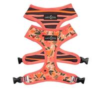 Lucy & Co. Reversible Dog Harness - Water-Repellent Neoprene, Dual-Print Design, Easy Swap Style, Adjustable Comfort Fit - Posy Pink Reversible Harness - X-Small