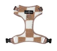 Lucy & Co. The Bolt of Lightning No-Pull Dog Harness for Dogs - Vest to Stop Pulling & Walk Easy - Comfortable Leash Training Product w/Adjustable Chest & Neck Straps - White & Tan Checker - X-Small