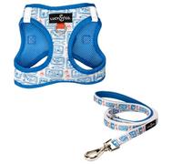 Lucy & Co. Tinned Fish Step-in Cat Harness & Leash Bundle - Reflective, Breathable & Adjustable Harness for Cats, Kittens & Small Dogs, Lightweight & Secure and Dual Leash Clips - Small