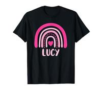 Lucy Name Heart Cute Personalized Rainbow Value Graphic T-Shirt