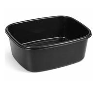 Lucy Oblong Washing Up Bowl 15 Inch Black Unbreakable Plastic Kitchen Sink Basin Large Dishwashing Mixing Food Preparation Multi Purpose Rectangular Organizer