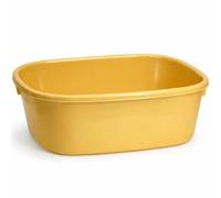 Lucy Oblong Washing Up Bowl 15 Inch Mild Yellow - Unbreakable Plastic Kitchen Sink Basin - Multi Purpose Rectangular Dishwashing Bowl for Washing, Mixing, Food Preparation & Kitchen Use