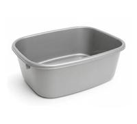 Lucy Oblong Washing Up Bowl 15 Inch Silver Unbreakable Plastic Kitchen Sink Basin Large Dishwashing Mixing Food Preparation Multi Purpose Rectangular Organizer