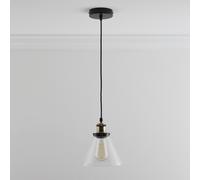 Lucy One Light Hanging Clear Glass Ceiling Pendant with Filament Bulb K LIVING Clear One Size