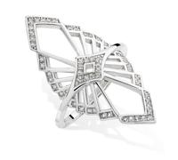 Lucy Quartermaine Art Deco Silver White Topaz Ring