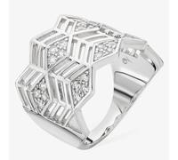 Lucy Quartermaine Silver Art Deco Full Triangle Ring ADR9M N