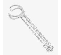 Lucy Quartermaine Silver Art Deco Single Ear Cuff And Stud With Chain ADCU2