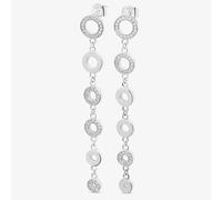 Lucy Quartermaine Silver Art Deco White Topaz Halo Dropper Earrings ADER8