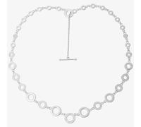 Lucy Quartermaine Silver Art Deco White Topaz Halo T Bar Necklace ADP8