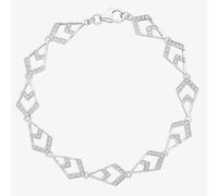 Lucy Quartermaine Silver Art Deco White Topaz Tie Bracelet ADB3