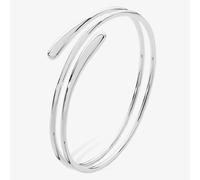 Lucy Quartermaine Silver Coil Drop Crossover Bangle DBG5