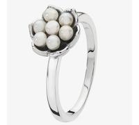 Lucy Quartermaine Silver Royal Pearl Flower Ring RR3 N