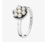 Lucy Quartermaine Silver Royal Pearl Flower Ring RR3K K
