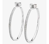 Lucy Quartermaine Silver Skinny Drip Large Hoop Earrings SDER4