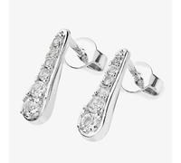 Lucy Quartermaine Silver Skinny Drip White Topaz Stud Earrings SDS1