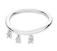 Lucy Quartermaine Silver Skinny Drip White Topaz Tri Ring SDR3M N