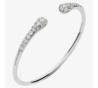 Lucy Quartermaine Silver Skinny Drip White Topaz Twist Bangle SDBG1