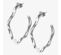 Lucy Quartermaine Silver Splash Wave Hoop Earrings SER6
