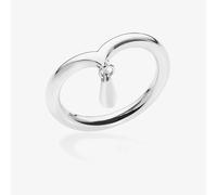 Lucy Quartermaine Silver Topaz Cross Over Skinny Drop Ring MR1 G