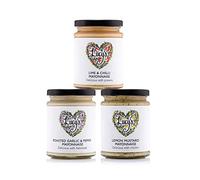 Lucy’s Dressings - Flavoured Mayonnaise Bundle; Lime & Chilli, Roasted Garlic & Pepper and Lemon Mustard - 3 x 240g