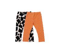Lucy & Sam Orange Cow 2 Pack Leggings | Size: 4-5 Years Lucy & Sam Orange 4-5 Years