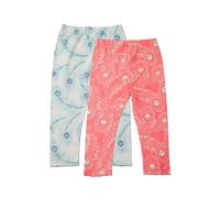 Lucy & Sam Organic Cotton Peacock 2 Pack Leggings | GOTS Certified | Soft Unisex Pull-On Pants Set | Comfortable Everyday Bottoms | Eco-Friendly Organic Baby Clothing (12-18 Months)