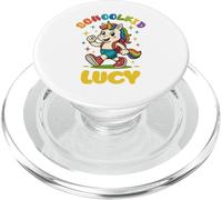 Lucy schoolkid Rainbow Unicorn Design personalized PopSockets PopGrip for MagSafe