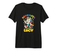 Lucy schoolkid Rainbow Unicorn Design Personalized Premium T-Shirt