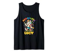 Lucy schoolkid Rainbow Unicorn Design Personalized Tank Top