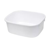 LUCY Unbreakable Rectangular Washing Up Bowls - Large 15-Inch & Small 13-Inch, Lightweight, Multi-Purpose Plastic Basin for Mixing, Sink Tidy Organizers (White, Large Oblong Bowl 15 inch)