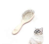 LucyBalu® Cat Brush Short Hair & Long Hair | Fur Brush for Cats | Undercoat Brush Cat | Cat Comb for Grooming Cats | Pet Hair Brush | Cat Hair Brush with Metal Bristles & Wooden Handle White