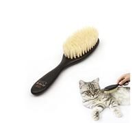LucyBalu® FIGARO Cat Brush Gentle Grooming - Wood Black | Ergonomic beech wood handle, for short and long hair cats, for shiny coat