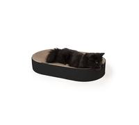 LucyBalu® SCRACTHBED Cat Scratching Bed Cardboard Cat Bed Cardboard Bed XXL Scratching Board for Cats Scratching Furniture Cat Scratching Cardboard Cat Scratching Toy Cardboard Black