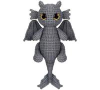 Lucydigla Crochet Kit for Beginners, Amigurumi Crochet Animal Kits for Adults and Kids with Step by Step Video Tutorials, Crochet Starter Kit with Yarns, Hooks, Accessories, Jumbo Black Dragon