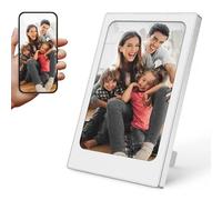 LUCYLANKER E-Ink Mini Digital Picture Frame, 4.0" Portable Photo Frame with Aluminum Alloy Case, IPS 4 Color Ink Screen, Easy Photo Upload Via FindXeink App, Best Photo Gifts for Parents (White)