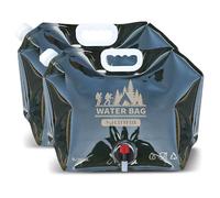 LUCYLANKER Outdoor Collapsible Water Storage Bag with Faucet Water Container, 8L Large Capacity Drinking Water Bag Container, BPA Free, Suitable for Outdoors, BBQs, Picnics and Camping (2 Army Green)