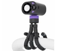 LUCYLANKER Portable Cooling Fan with Flexible Tripod, Stroller Fan with Active Semiconductor Cooling, High Speed Octopus Fan for Baby Car Seat, USB-C Desk Fan for Office, Camping, Travel (Black)