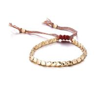 LUCYLEXIXI Handmade Tibetan Copper Bead Bracelet Lucky Buddhist Bracelet Adjustable Size with Tassels for Women and Men Gifts,Waterproof Sweat-Proof