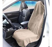 LUCYLEXIXI Waterproof Sweat Towel Car Seat Cover Sweat Carseat Protector,Perfect for Universal Anti-Slip Car Truck SUV Seat, Great for Post Gym Workout, Running, Swimming, Beach and Hiking (Beige)