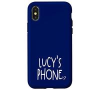 Lucy's Phone Lucy Personalized Name White Blue Case for iPhone X/XS