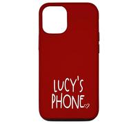 Lucy's Phone Lucy Personalized Name White Maroon Red Case for iPhone 12/12 Pro