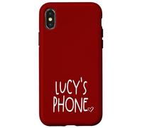 Lucy's Phone Lucy Personalized Name White Maroon Red Case for iPhone X/XS