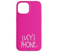 Lucy's Phone Lucy Personalized Name White Pink Case for iPhone 15