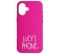 Lucy's Phone Lucy Personalized Name White Pink Case for iPhone 16